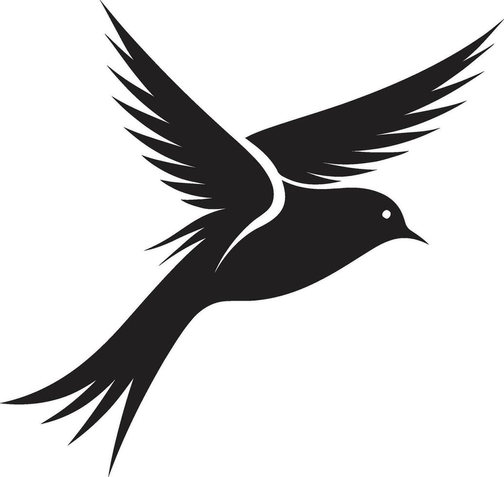 Sparrow Silhouette Iconic Black Brilliance Beneath the Sky Vector Logo Wonder