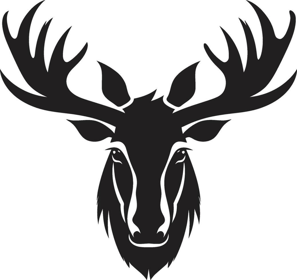 Contemporary Moose Emblem in Elegant Black Black and White Moose Logo with Grace and Grandeur vector