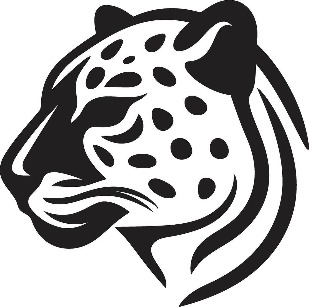 Elegant Finesse Black Leopard Vector Logo Pouncing Panther Black Vector Icon Design