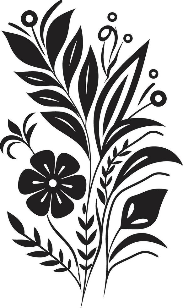 Island Escape Vector Icon in Black Vector Artistry Unveiled Exotic Floral Logo