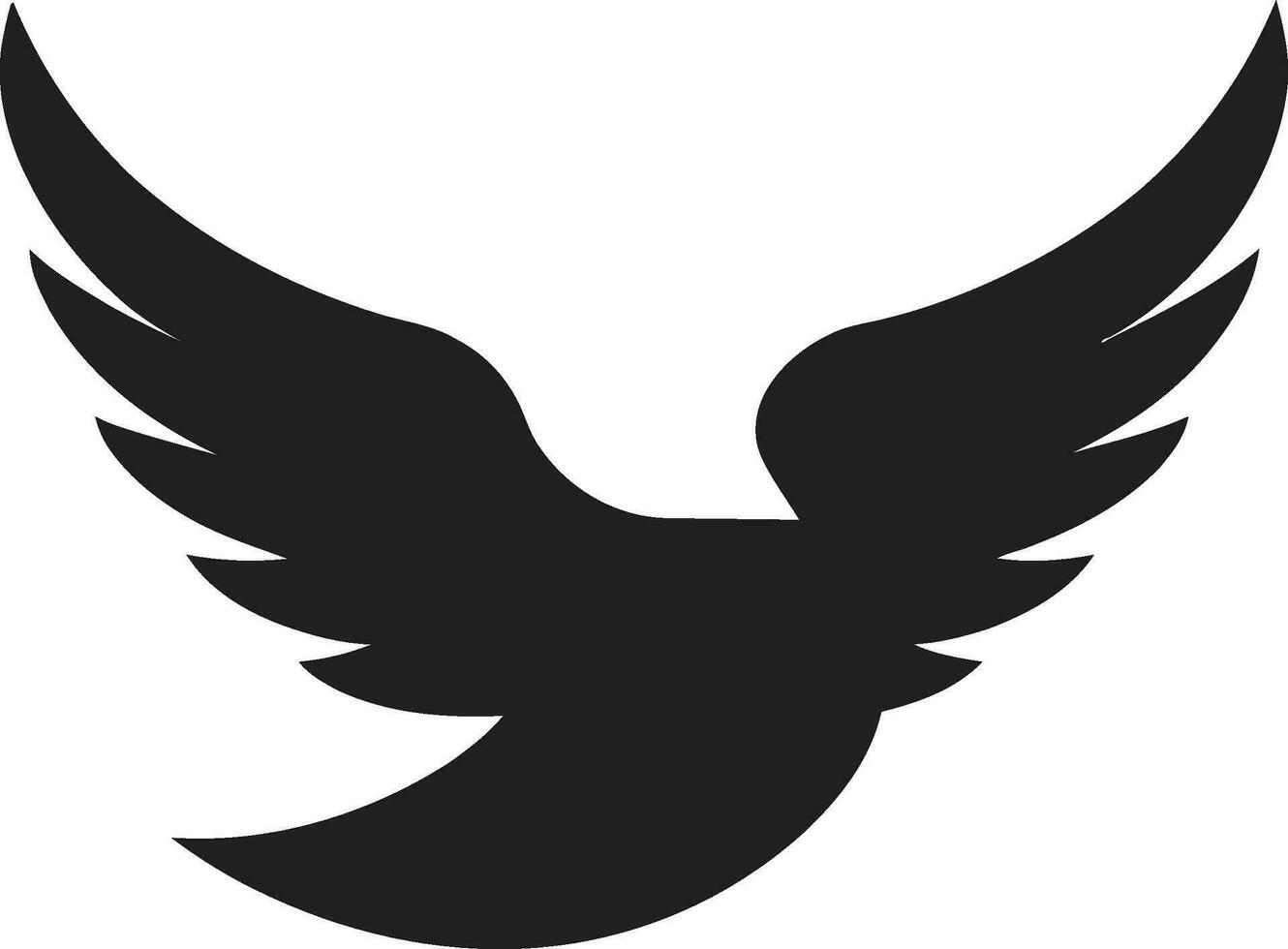 Black Dove Vector Logo with Wings Spread and Cross A Symbol of Faith and Hope Black Dove Vector Logo with Wings Spread and Stars A Symbol of Ambition and Achievement