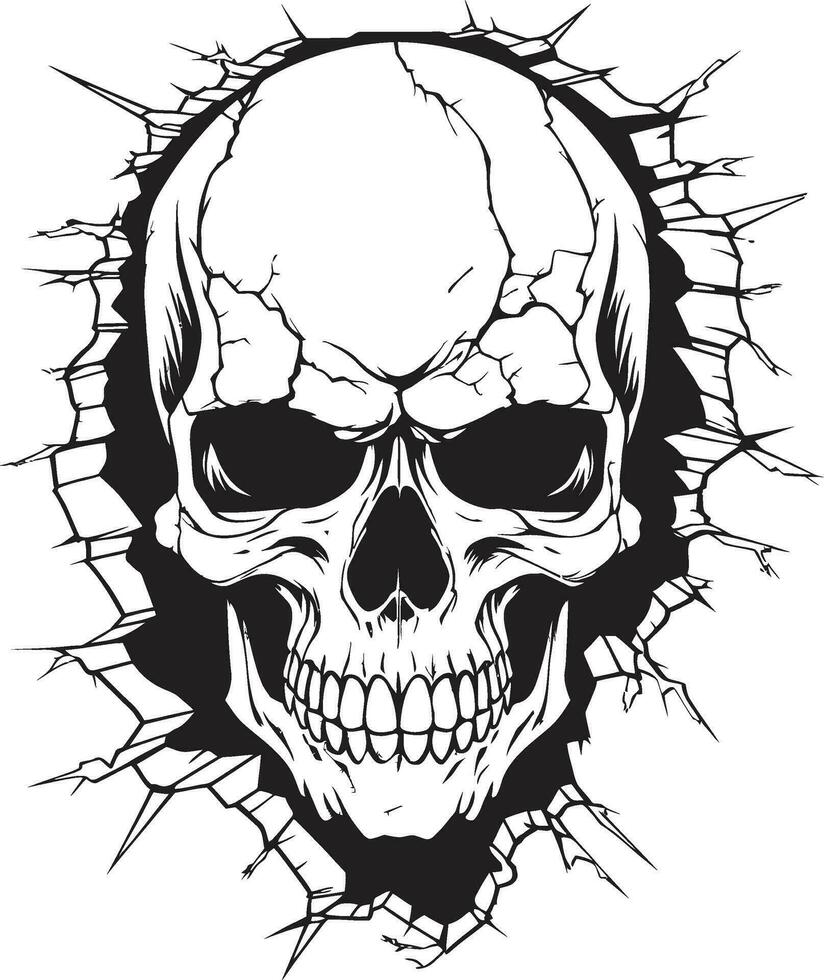 Vector Artistry The Skulls Mysterious Escape The Cracks of Intrigue A Skulls Enigmatic Appearance