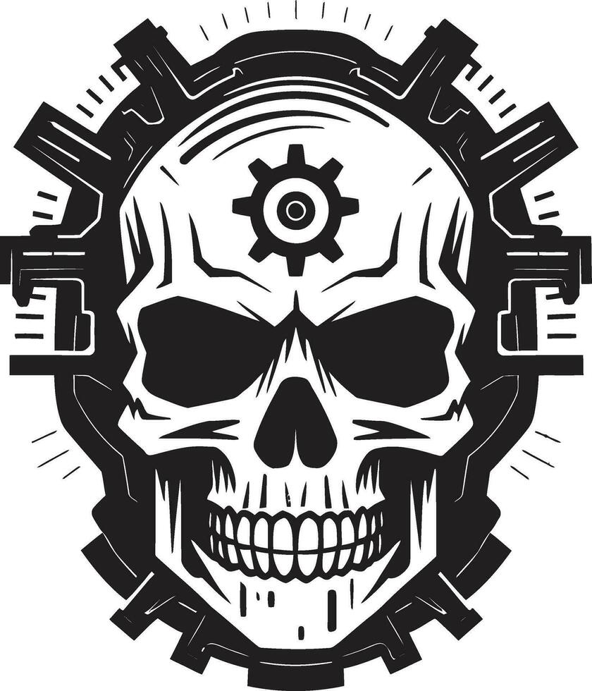 Intricate Mechanical Skull Emblem A Technological Marvel The Gearheads Vision A Mechanical Skull Profile vector