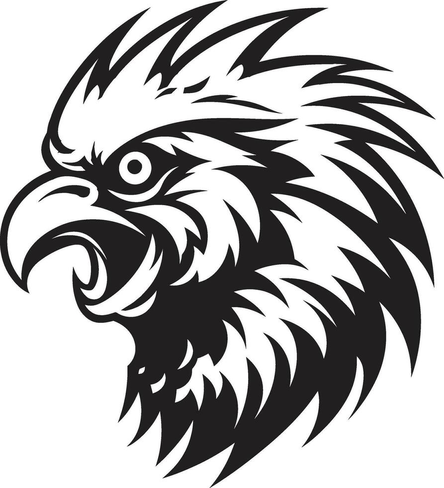 Stylized Rooster Emblem A unique and stylish representation of a rooster Bold Black Symbol A bold and impactful rooster logo vector