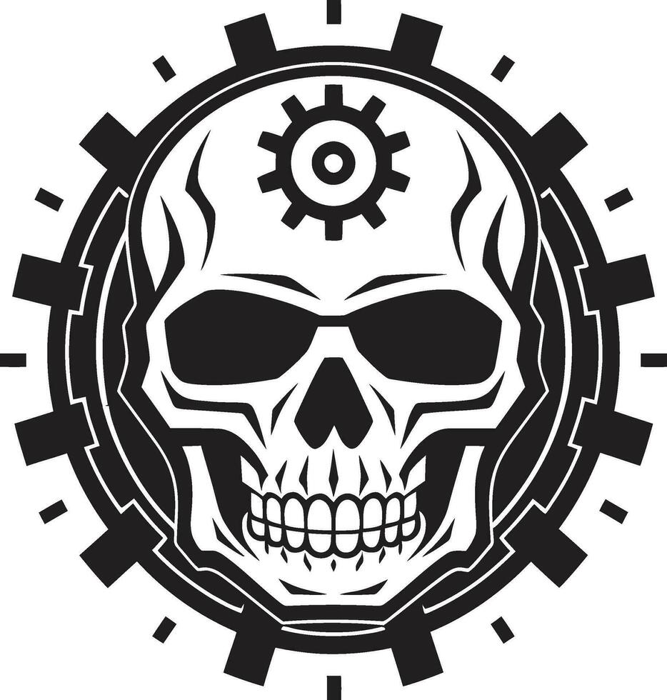 Monochromatic Cyber Icon The Elegance of Machine Design Elegant Tech Symbol The Precision of Innovation vector