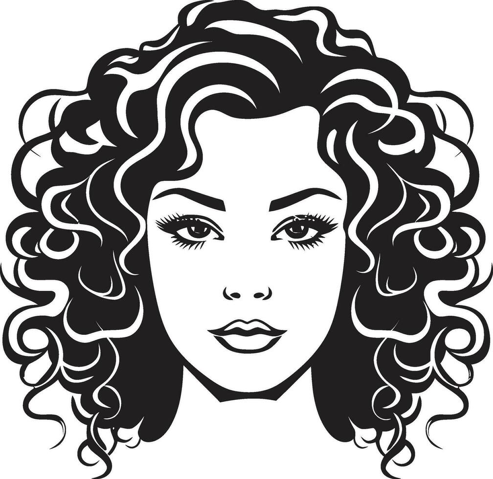 Curl Crown An Iconic Symbol of Natural Beauty Curly Silhouette A Womans Vector Hair Emblem