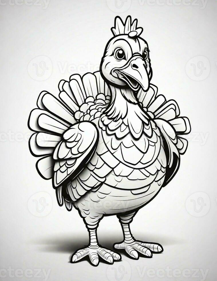 Thanksgiving coloring book graphics for children and adults photo