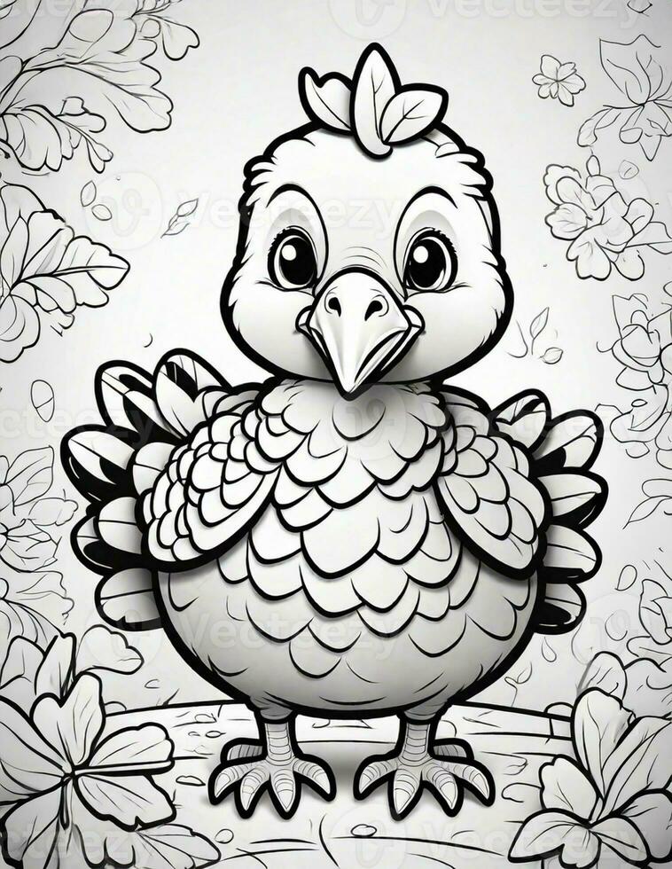 Thanksgiving coloring book graphics for children and adults photo