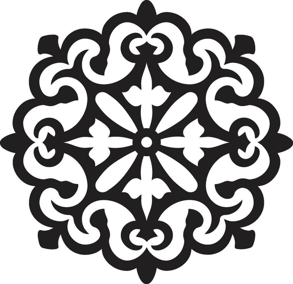 intrincado emblema desvelado Arábica floral losas en vector elegante negro bambú planta logo vector icono de tranquilidad