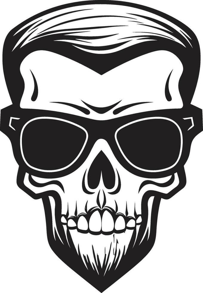 Sculpted Serenade Funky Black Monochrome Art Urban Revolution Slick Gravitas in Skullhead Vector