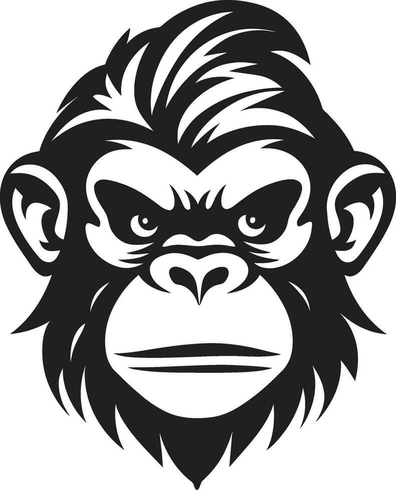 Charming Ape Silhouette Black Vector Tribute Noir Ape in the Jungle A Wildlife Icon