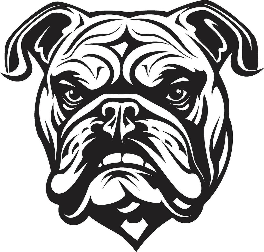 valiente canino buldog diseño emblema elegancia en negro buldog logo excelencia vector