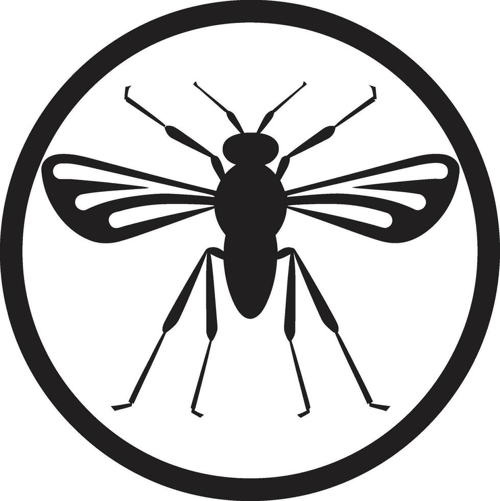 Mosquito Logo with Clean Lines Intricate Mosquito Badge vector