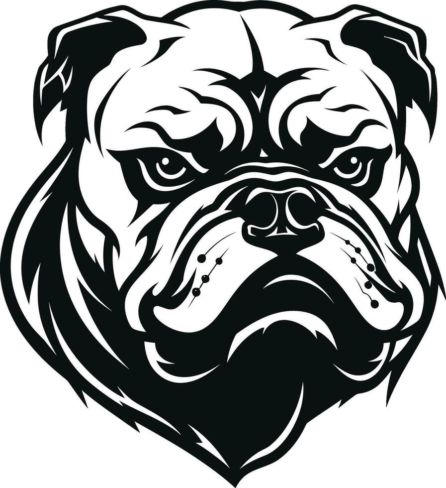 Dog Elegance in Monochrome Black Vector Icon Vector Artistry Redefined Bulldog Emblem