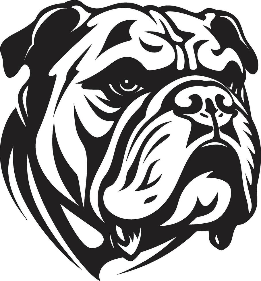 Courageous Canine Bulldog Design Emblem Elegance in Black Bulldog Logo Excellence vector