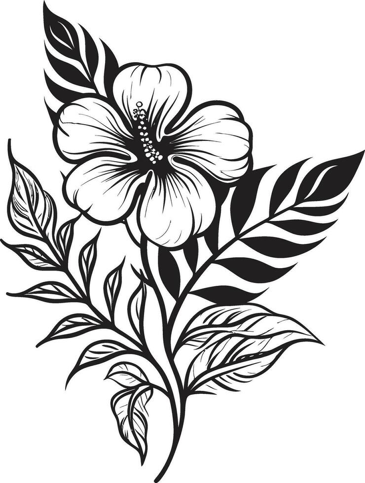 negro y lozano exótico floral vector majestuoso selva botánico floral logo emblema