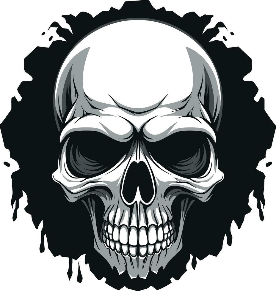 Skulls Revelation Emerging from Walls Grasp Secretive Portal The Cracked Wall Skull Icon vector