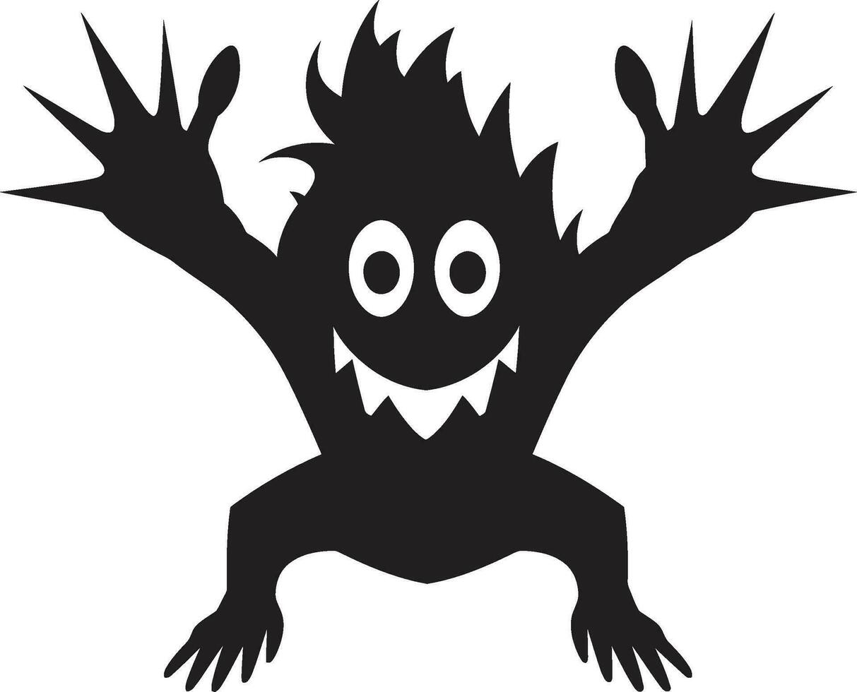 monstruos cuento vector icono en negro vector arte desvelado dibujos animados monstruo emblema