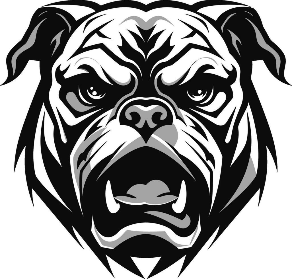 elegante buldog buldog como un logo diseño icónico fuerza soltado negro emblema diseño vector