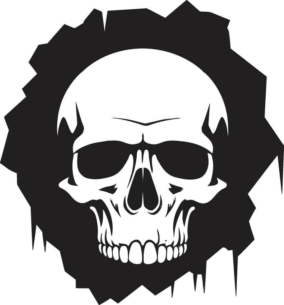 Skulls Return The Walls Hidden Enigma Secretive Peering The Cracked Wall Skull Icon vector