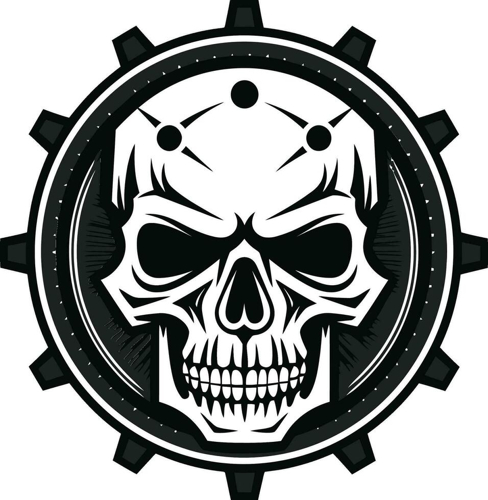 Gothic Mechanical Mastery The Dark Secrets of the Machine Cyberpunk Machine Skull A Fusion of Style and Tech vector