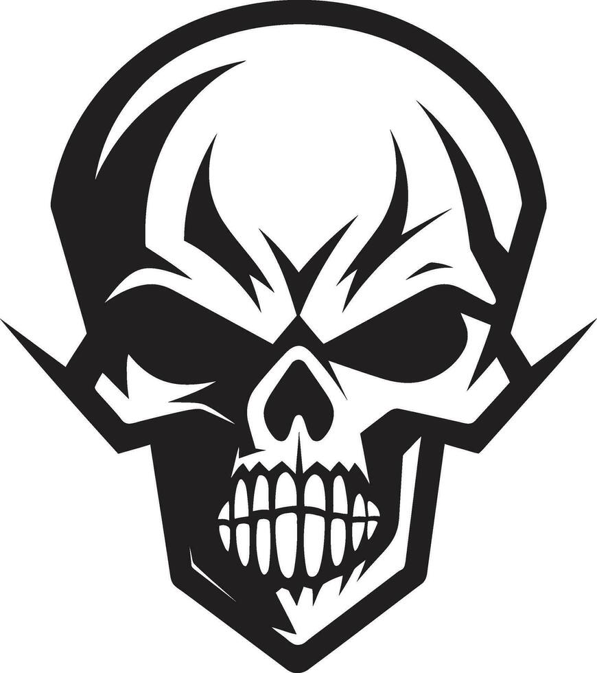 Dark Enigma Vector Skull Art Ink Black Skull Profile Iconic Symbol