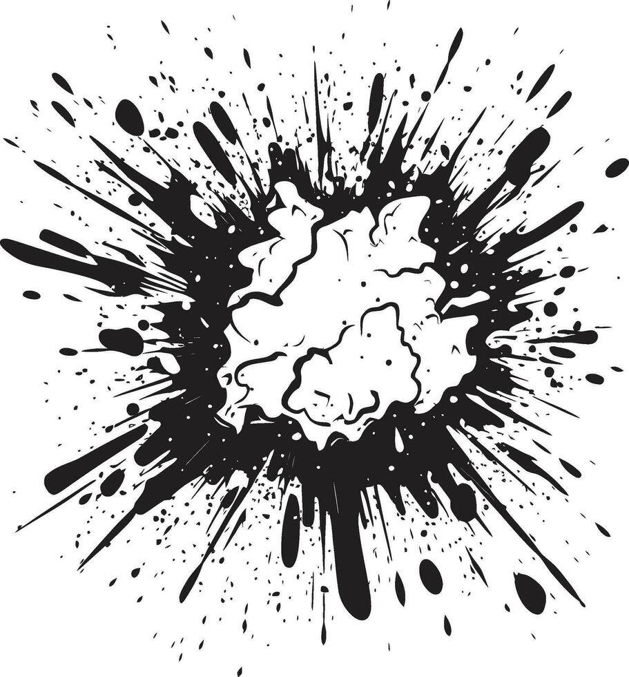 vector arte redefinido cómic explosión emblema emocionante impacto desvelado negro logo con explosión