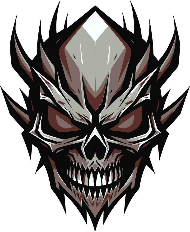 Nocturnal Mystery Sinister Glyph Dark Enchantment Black Skull Logo vector