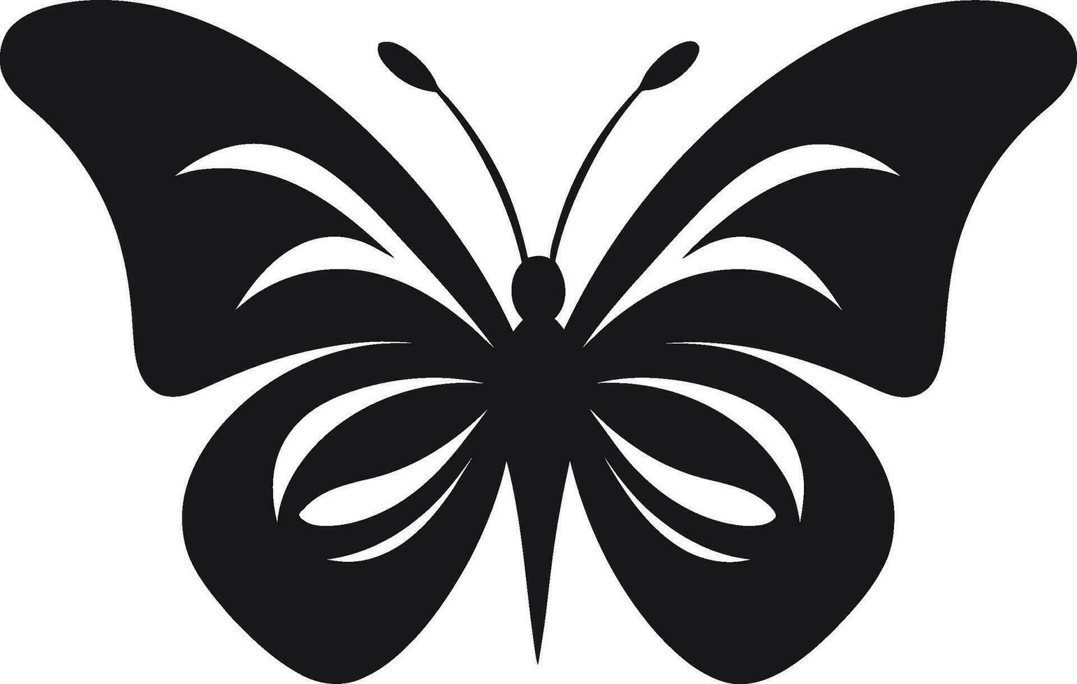 Intricate Grace Black Vector Butterfly Logo Sculpted Intricacy Butterfly Emblem in Noir