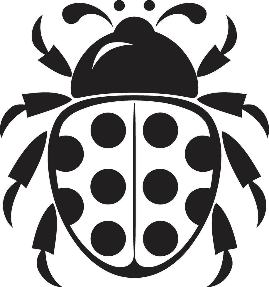 Whispers of Delight The Ladybugs Emblematic Charm Elegant Marvel Unveiled The Monochrome Ladybugs Geometric Profile vector