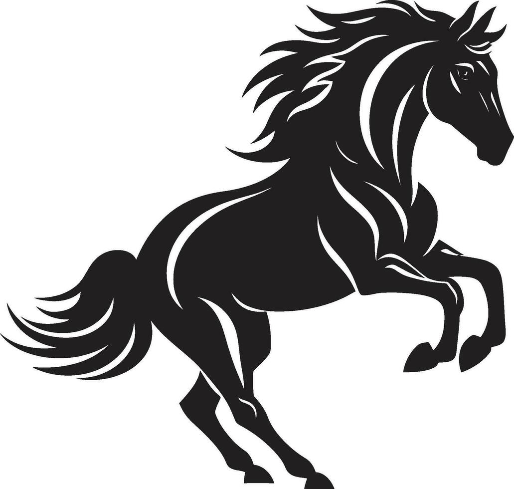 Galloping into the Sunset Monochrome Vector Portrait of Equine Freedom Stallions Strength Black Vector Tribute to Horsepower