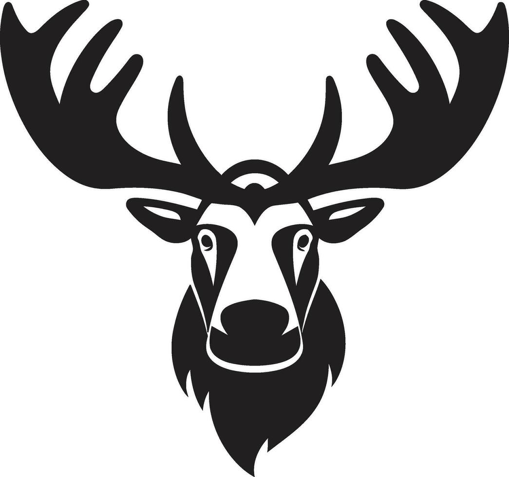 Abstract Black Moose Emblem Moose Majesty in Sleek Design vector