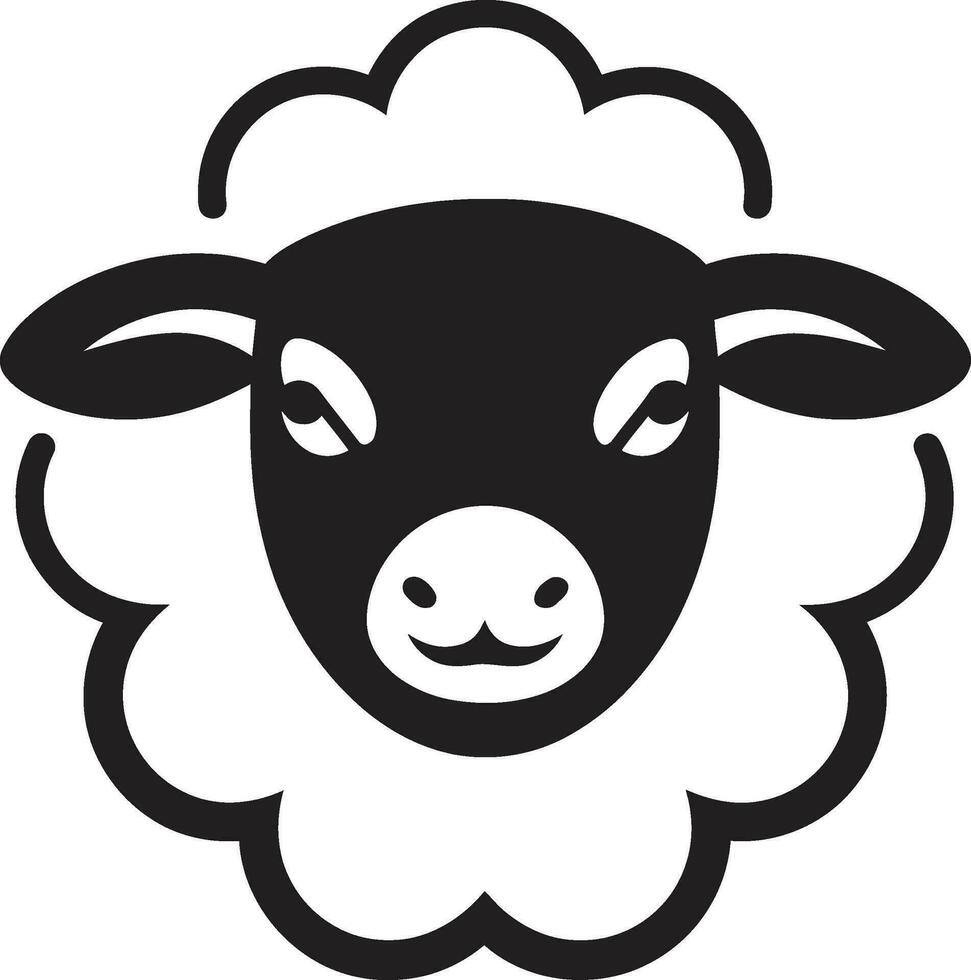 vector oveja emblema medianoche rebaño balido brillante negro oveja logo diseño