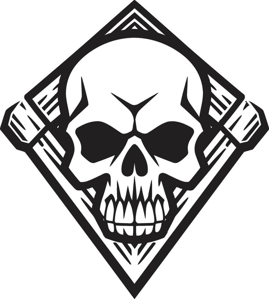 Ebon Enigma A Stylish Skull Logo Witching Whispers An Occult Icon vector