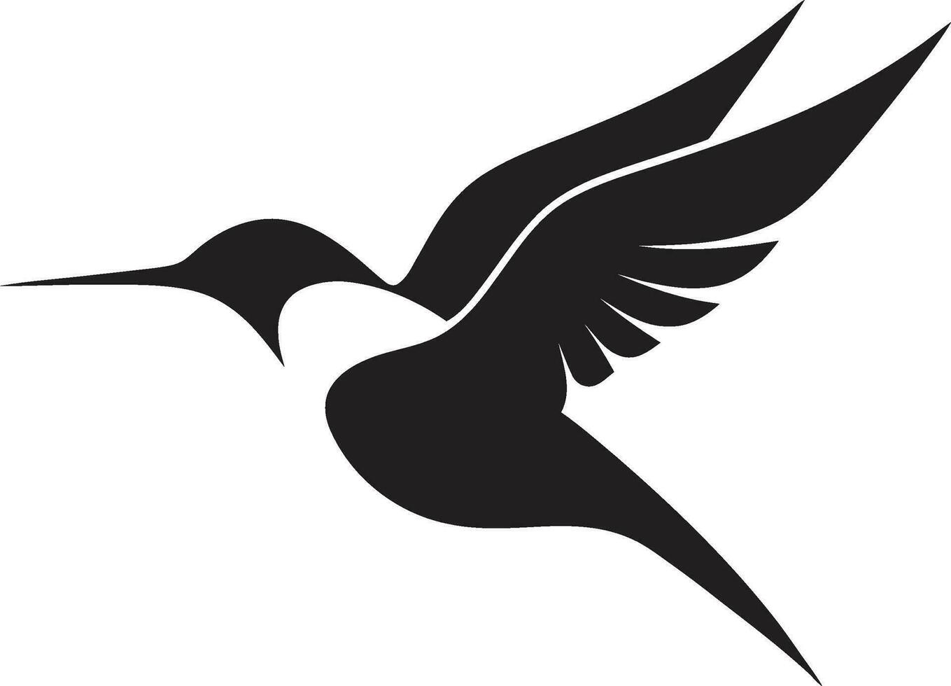 colibrí símbolo en sereno negro colibrí en movimiento vector Arte