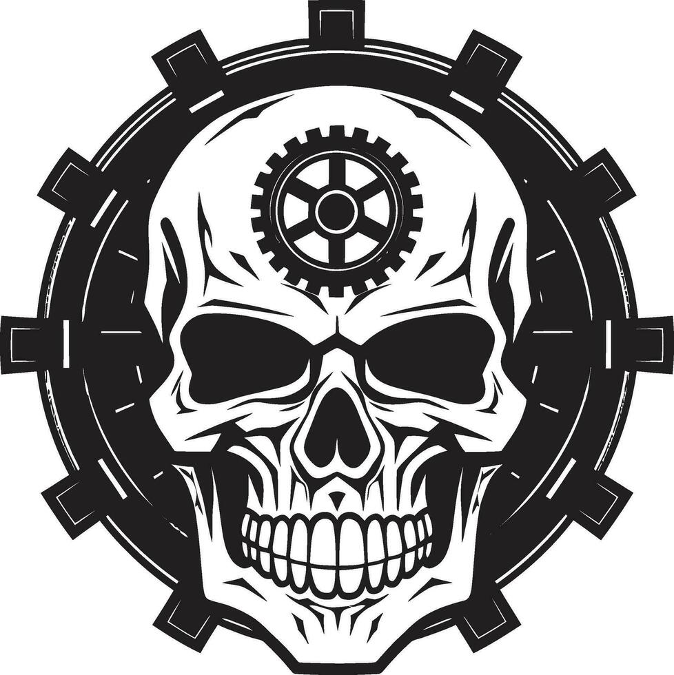 Artistic Cyber Emblem A Visionarys Expression Gothic Machine Skull An Industrial Symphony vector