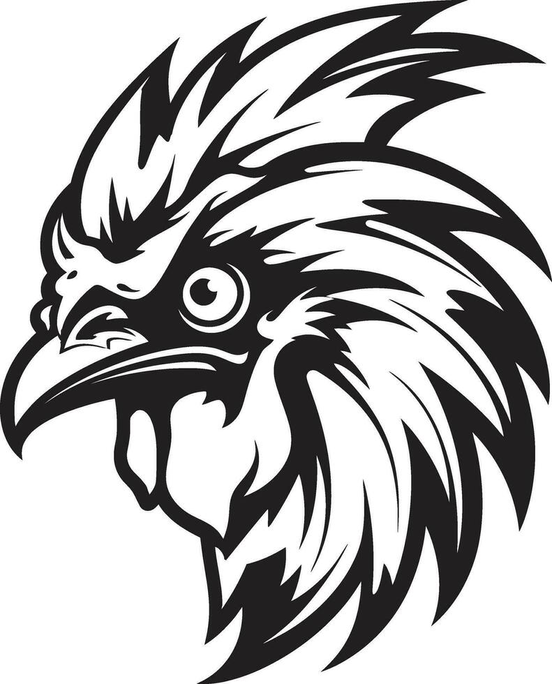 Serene Rooster Symbol A symbol that conveys tranquility and strength Sleek Rooster Silhouette A simple and sleek rooster design vector