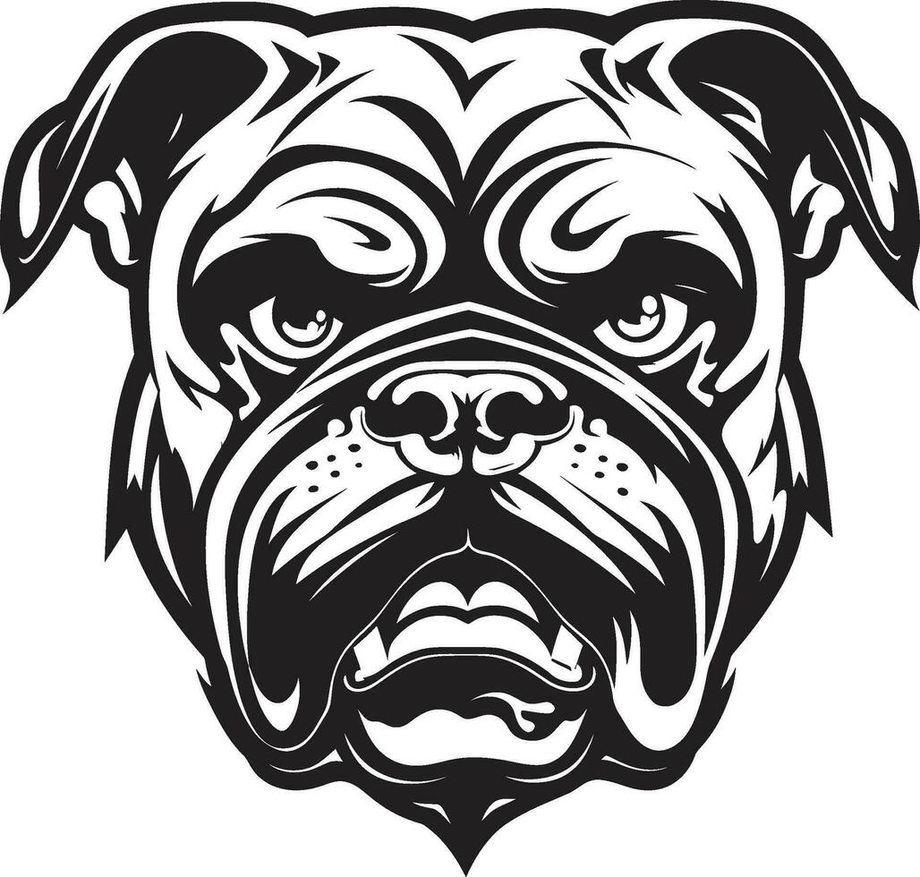 buldog realeza negro logo vector icono valiente canino buldog diseño emblema