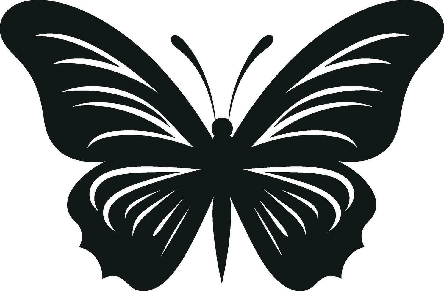 Sleek and Stylish Noir Butterfly Icon Noir Silhouette Black Vector Butterfly Symbol