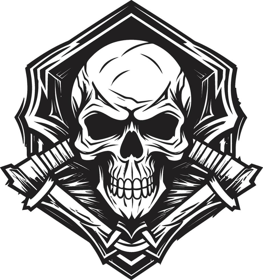 Nocturnal Secrets The Shadowed Emblem Ebon Enigma The Mystic Skull Profile vector