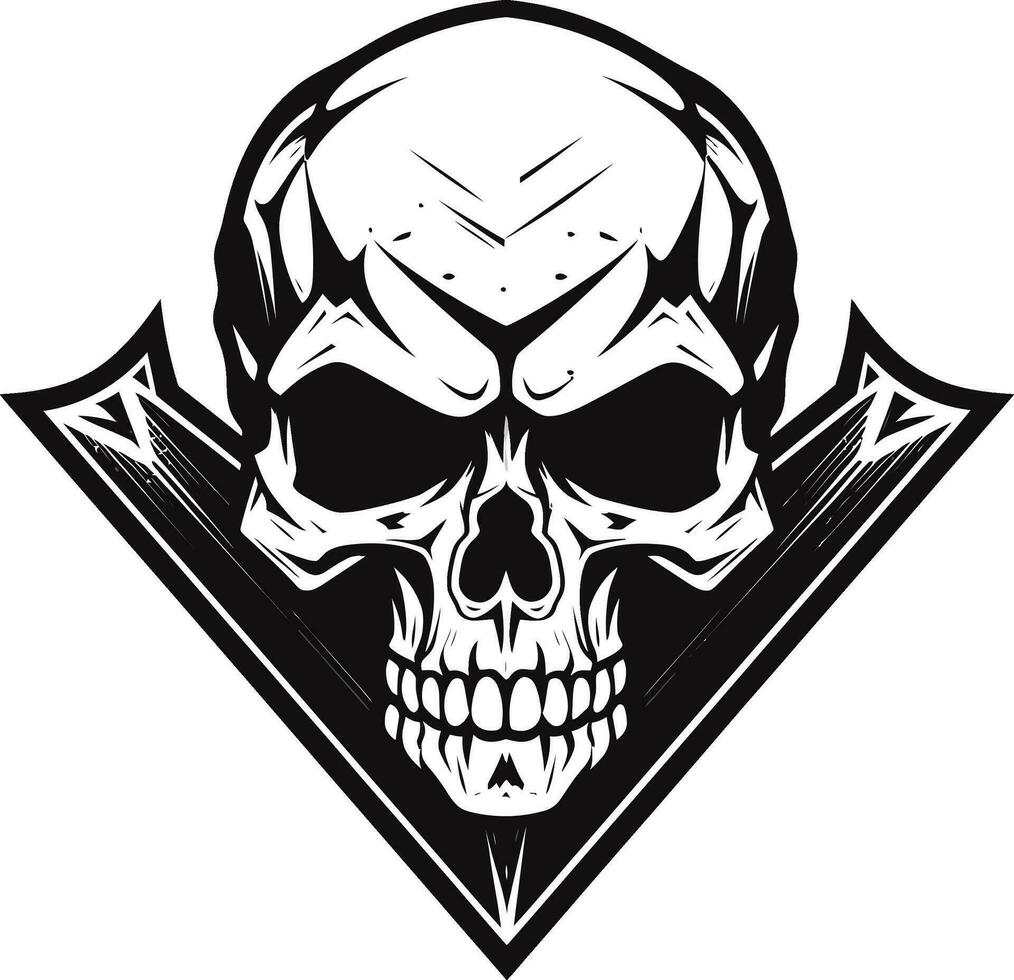 Shadowed Fate The Brooding Skull Symbol Sorcerers Whispers An Ominous Grin vector