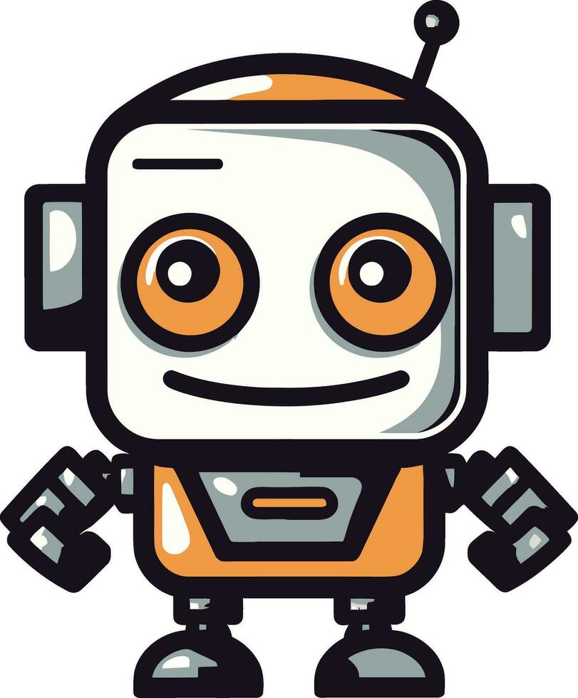 Ebon Enforcer Compact Robot Mascot Icon Tech Titan A Mini Vector Guardian Symbol