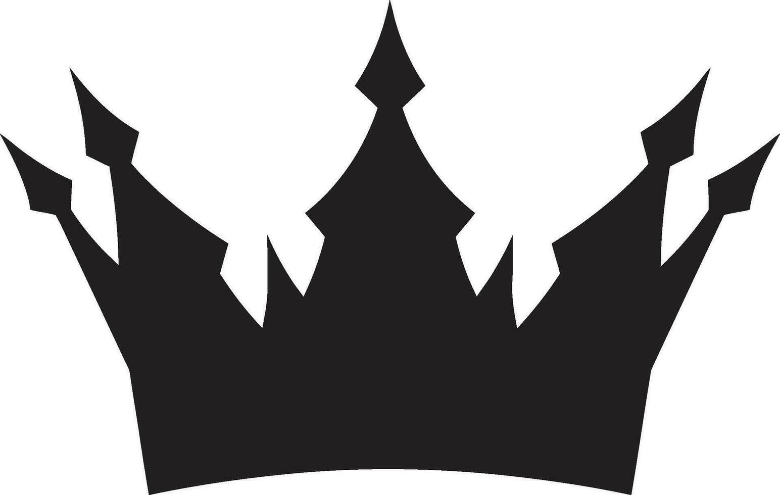 real maestría corona logo en monocromo monarcas insignias negro corona vector icono