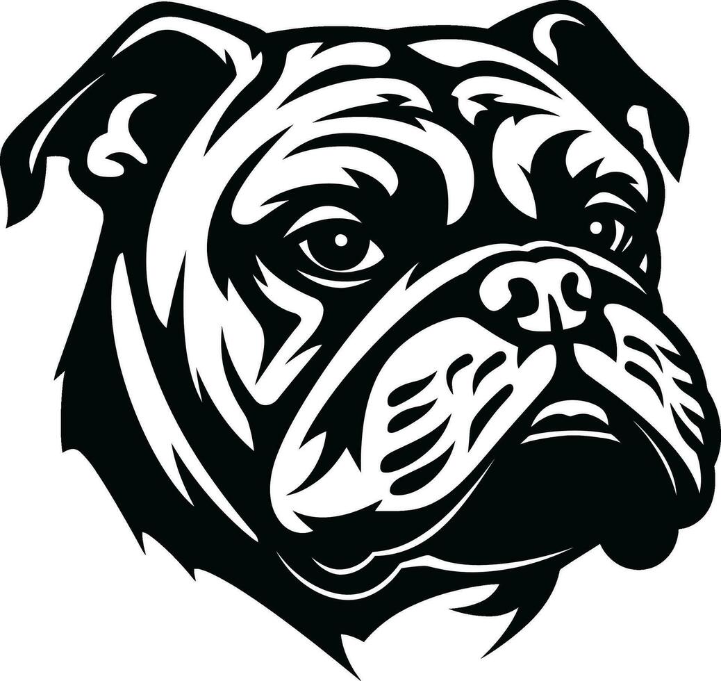 poderoso canino vector icono en negro victorioso buldog negro logo diseño obra maestra