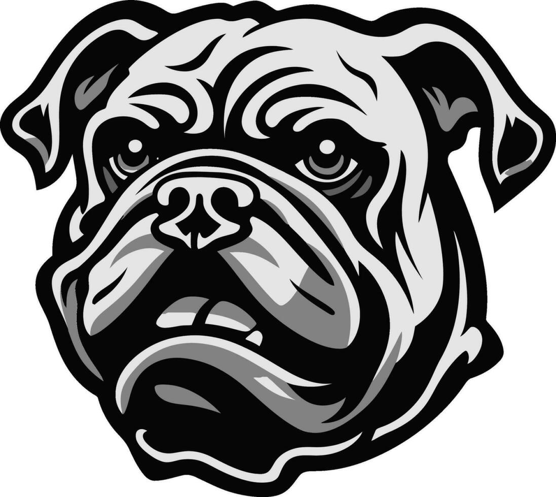elegancia en negro buldog logo excelencia real perro Arte buldog en negro vector icono