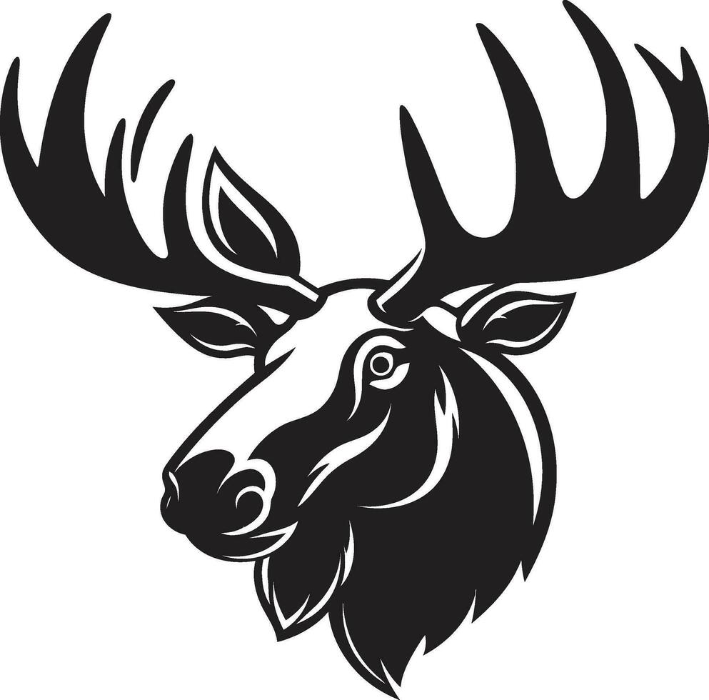 Elegant Moose Icon in Regal Charm Moose Symbol with Minimalistic Flair vector
