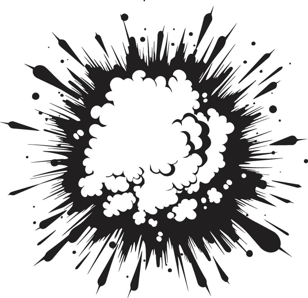 Black and Bold Comic Explosion Vector Icon Iconic Burst Comic Explosion Logo in Black