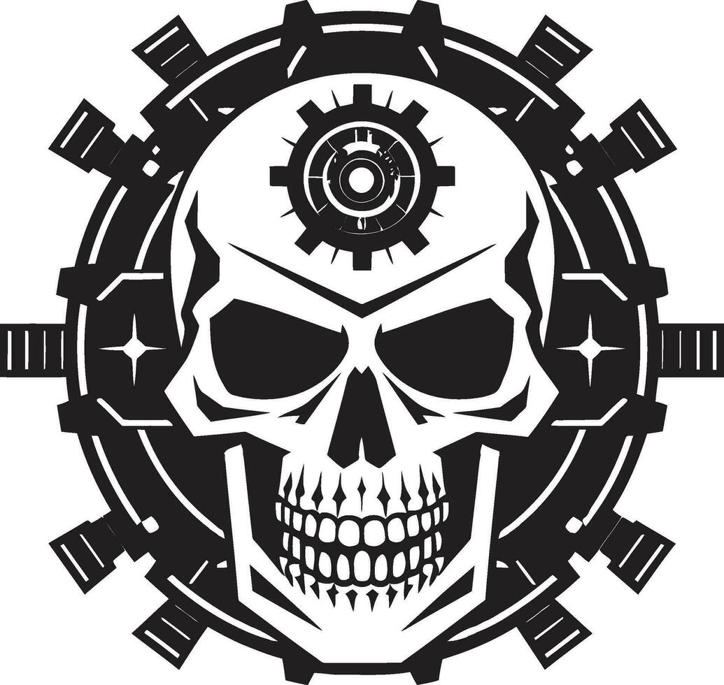 Vector Cyber Skull The Beauty of Machine Aesthetics Gothic Machine Symbol Where Industrial Meets the Shadows
