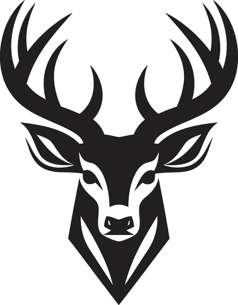 Charming Antlers A Work of Elegance in Black Noir Beauty in the Forest Deer Icons Majestic Appeal vector