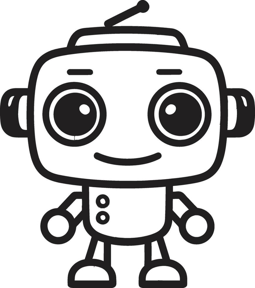 Digital Dynamo A Stylish Icon Design Cosmic Commando A Space Age Mascot vector